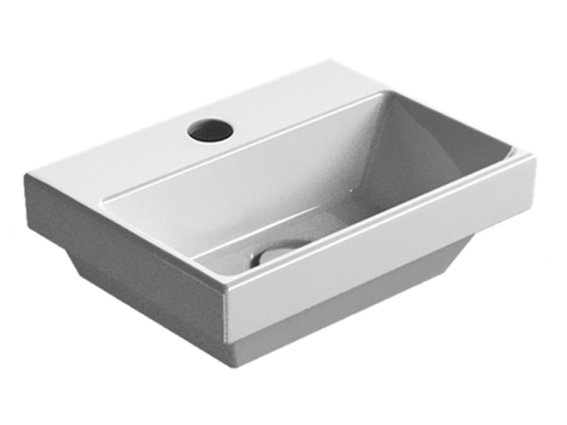 GSI Norm Раковина подвесная/встраиваемая 35x26 см, 1 отверстие, без перелива, цвет: белый глянцевый 8650111