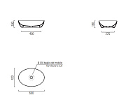 GSI Pura Раковина чаша 60x42x16h см, без перелива, без д/к, цвет: cenere opaco 884217