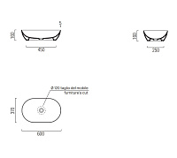 GSI Pura Раковина чаша 60x37x16h см, без перелива, без д/к, цвет: белый глянцевый 883411