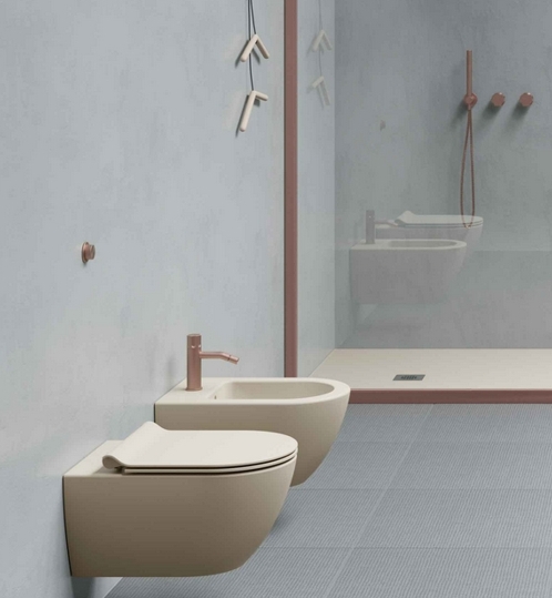 GSI Pura Крышка-сиденье тонкое для унитаза с микролифтом, крепление хром, цвет: creta opaco MS86CSN08