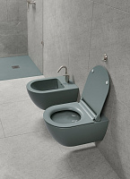 GSI Pura Унитаз подвесной 55x36 см безободковый, смыв swirlflush, цвет: agave opaco 881504