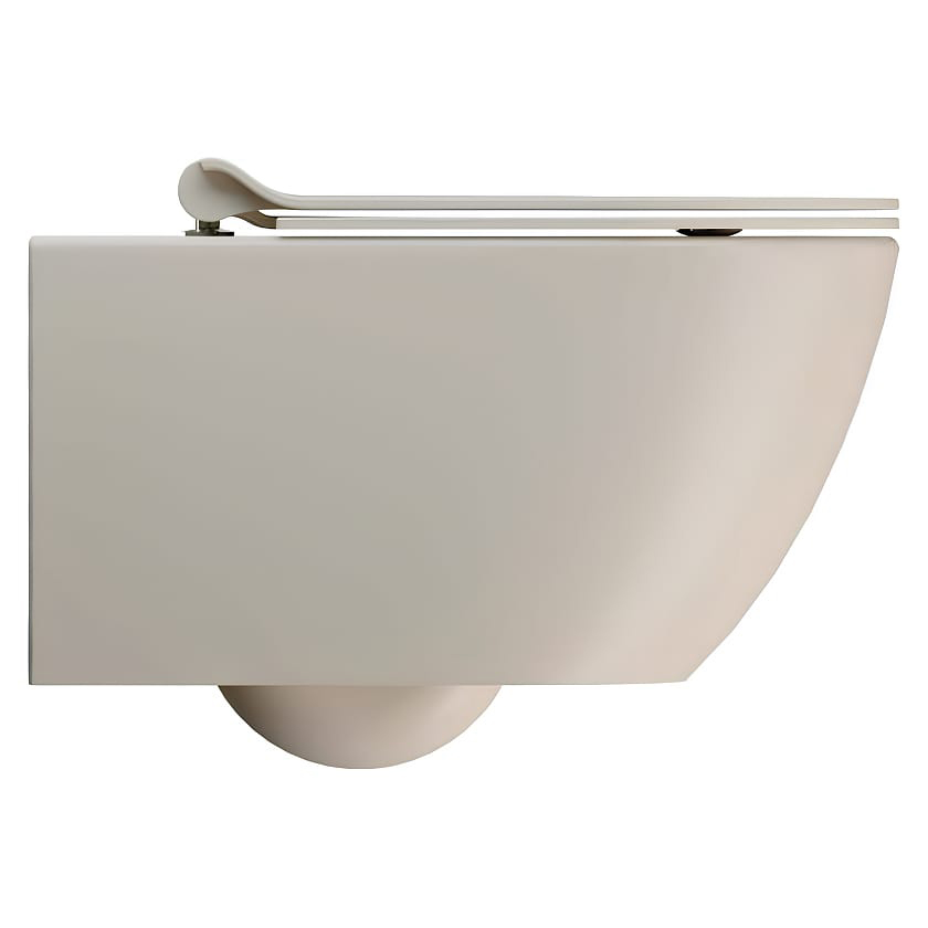 GSI Pura Унитаз подвесной 55x36 см безободковый, смыв swirlflush, цвет: creta opaco 881508