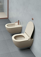 GSI Pura Унитаз подвесной 55x36 см безободковый, смыв swirlflush, цвет: creta opaco 881508
