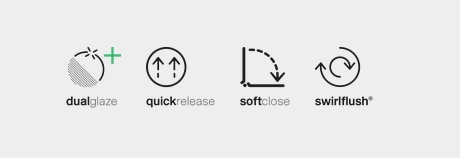 GSI Pura Унитаз подвесной 55x36 см безободковый, смыв swirlflush, цвет: ghiaccio opaco 881515