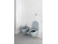 GSI Pura Унитаз подвесной 55x36 см безободковый, смыв swirlflush, цвет: ghiaccio opaco 881515
