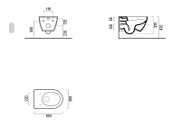 GSI Pura Унитаз подвесной 55x36 см безободковый, смыв swirlflush, цвет: cenere opaco 881517