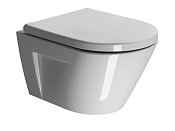 GSI Norm Унитаз подвесной 50x36 см безободковый, смыв swirlflush, цвет: белый глянцевый 861611