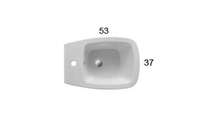 Globo Daily Биде подвесное 53x37 см, c 1 отверстием под смеситель и переливом, цвет: белый глянцевый DAS09BI