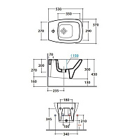 Globo Daily Биде подвесное 53x37 см, c 1 отверстием под смеситель и переливом, цвет: белый глянцевый DAS09BI