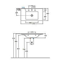 Globo Anita Раковина подвесная 81x46 см, с креплением и переливом, без д/к, цвет: белый HA081BI