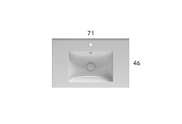 Globo Anita Раковина подвесная 71x46 см, с креплением и переливом, без д/к, цвет: белый HA071BI