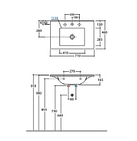 Globo Anita Раковина подвесная 71x46 см, с креплением и переливом, без д/к, цвет: белый HA071BI