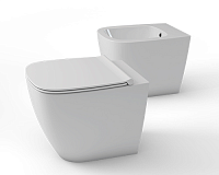 Globo Genesis Биде напольное 50x36см, с 1 отв. под смес., креплением и переливом, цвет: белый глянц. GN010BI