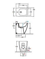 Globo Genesis Биде напольное 50x36см, с 1 отв. под смес., креплением и переливом, цвет: белый глянц. GN010BI