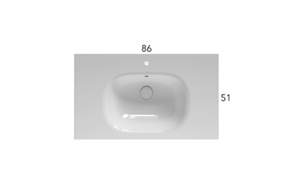 Globo Boulevard Раковина подвесная 86x51 см с креплением и переливом, без д/к, цвет: белый BL086BI