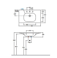 Globo Boulevard Раковина подвесная 86x51 см с креплением и переливом, без д/к, цвет: белый BL086BI