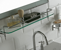 Globo Paestum Полка стеклянная 60x14 см, подвесная, цвет: хром PAMC47