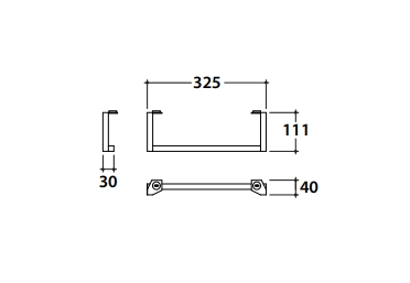 Globo Mode Полотенцедержатель подвесной 32,5 см, цвет: черный матовый ME001YAR