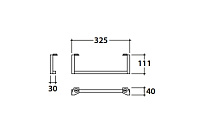 Globo Mode Полотенцедержатель подвесной 32,5 см, цвет: черный матовый ME001YAR