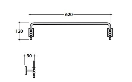 Globo Paestum Полотенцедержатель 62 см, подвесной, цвет: хром PAAC45