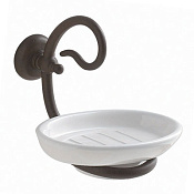 Globo Paestum Мыльница с керамической чашей, подвесная, цвет: состаренный металл PA039