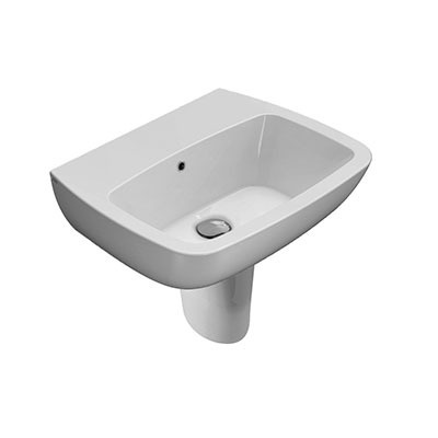 Globo Daily Раковина подвесная 61x48 см, с переливом и креплением, без д/к, цвет: белый глянцевый DA060BI