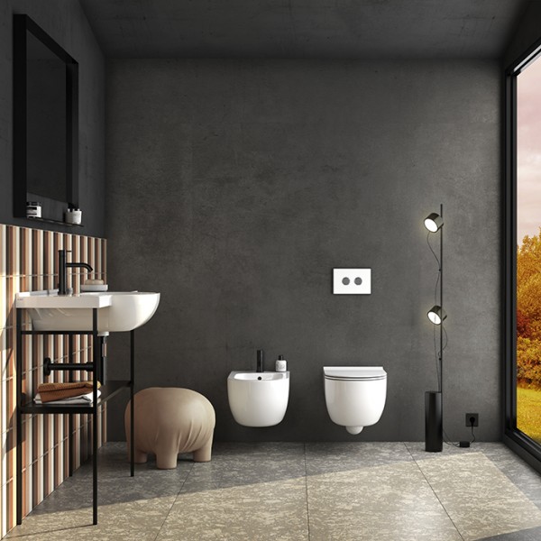 Globo Mode Биде подвесное 53x34 см, c 1 отверстием под смеситель и переливом, цвет: белый глянцевый MES09BI