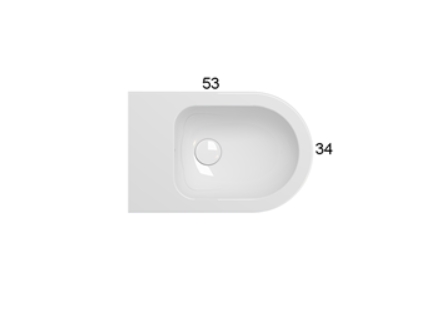 Globo Mode Биде подвесное 53x34 см, c 1 отверстием под смеситель и переливом, цвет: белый глянцевый MES09BI