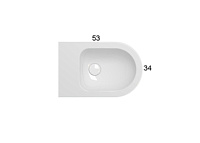 Globo Mode Биде подвесное 53x34 см, c 1 отверстием под смеситель и переливом, цвет: белый глянцевый MES09BI