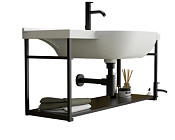 Globo Mode Консоль для раковины подвесная металлическая 96,7x31,5x42h см, цвет: черный матовый ME001SAR