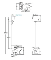 Globo Paestum Труба для подвесного бачка 183h см, цвет: бронза BA011