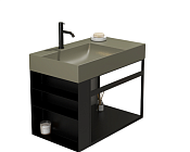 Globo Opi Консоль для раковины подвесная металлическая 80x47x50h см, цвет: черный матовый OP001PAR