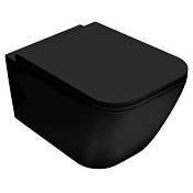 Globo Stone Унитаз подвесной безободковый, с креплением 36x52 см, цвет: черный матовый STS05AR