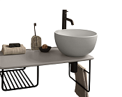 Globo Opi Консоль для раковины подвесная металлическая 65x36x25h см, цвет: черный матовая OP009TBI