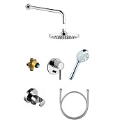 Kludi Bozz Душевой комплект: встраиваемый смеситель, без излива, верхий и ручной душ, цвет: хром 386300576