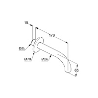 Kludi Bozz Излив для ванны 16 см настенный, цвет: черный матовый 3850539