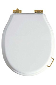 Boheme Vogue Крышка-сиденье для унитаза, с микролифтом, массив дерева, фурнитура gold, цвет: white 906-W-G