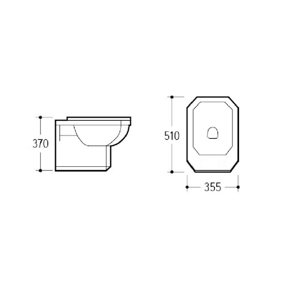 Boheme Vogue Биде подвесное, 51х35,5х37h см,1 отверстие под смеситель, перел. хром, цвет: matt white 945