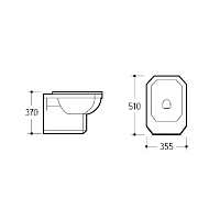 Boheme Vogue Биде подвесное, 51х35,5х37h см,1 отверстие под смеситель, перел. хром, цвет: matt white 945