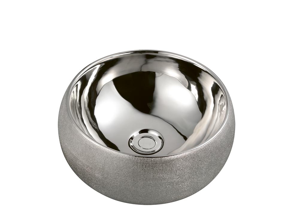 Boheme NeoArt Раковина чаша 39х39х16h см, без перелива, цвет: silver 863