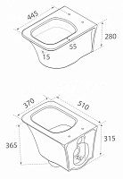Boheme Mirage Унитаз подвесной 51х37 безободковый, смыв каскадный, цвет: white 965-W