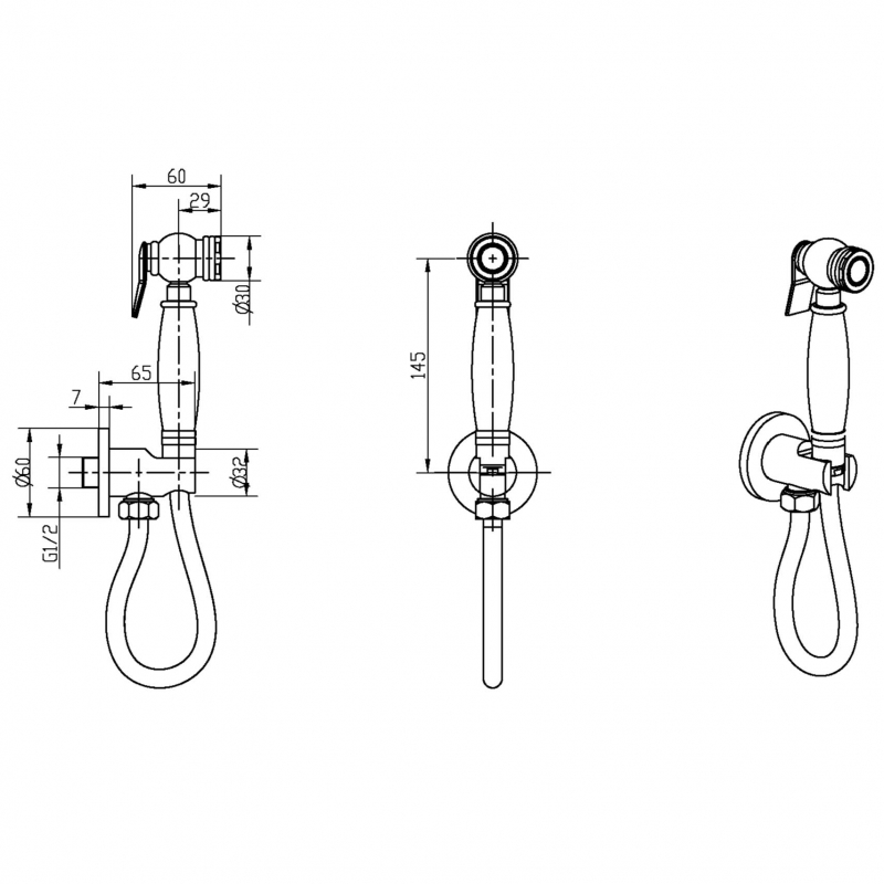 Boheme Brillante Лейка гигиенического душа, 1 режим струи, без штуцера, цвет: chrome 406-2