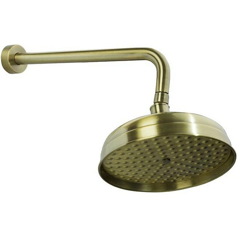 Boheme Medici Верхний душ 20,8 см, 1 вид струи, кронштейн настенный 38 см, цвет: bronze 410