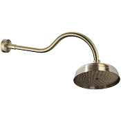 Boheme Medici Верхний душ 20,8 см, 1 вид струи, кронштейн настенный 44,5 см, цвет: bronze 413