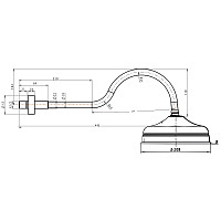 Boheme Medici Верхний душ 20,8 см, 1 вид струи, кронштейн настенный 44,5 см, цвет: bronze 413