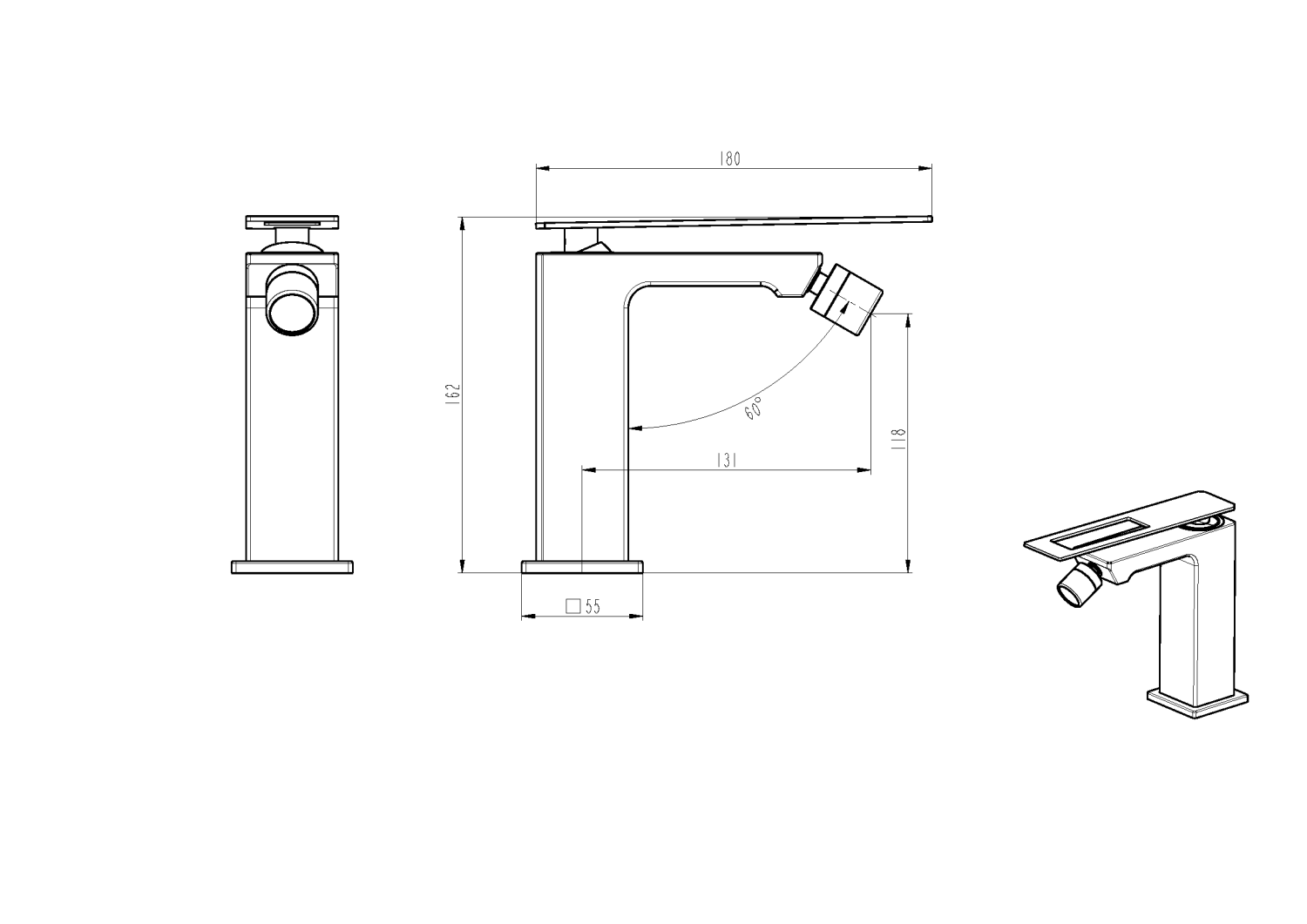 Boheme Q Смеситель для биде, без донного клапана, цвет: white/chrome 146-WCR.2