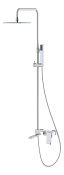 Boheme Q Душевая стойка: смеситель, ручной душ, излив, шланг, верхний душ 20 см, цвет: white/chrome 148-WCR.2