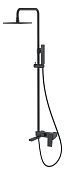 Boheme Q Душевая стойка: смеситель, ручной душ, излив, шланг, верхний душ 20 см, цвет: black 148-BB.2