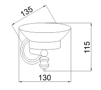 Boheme Palazzo Мыльница со стеклянной чашей, подвесная, цвет: gold 10103
