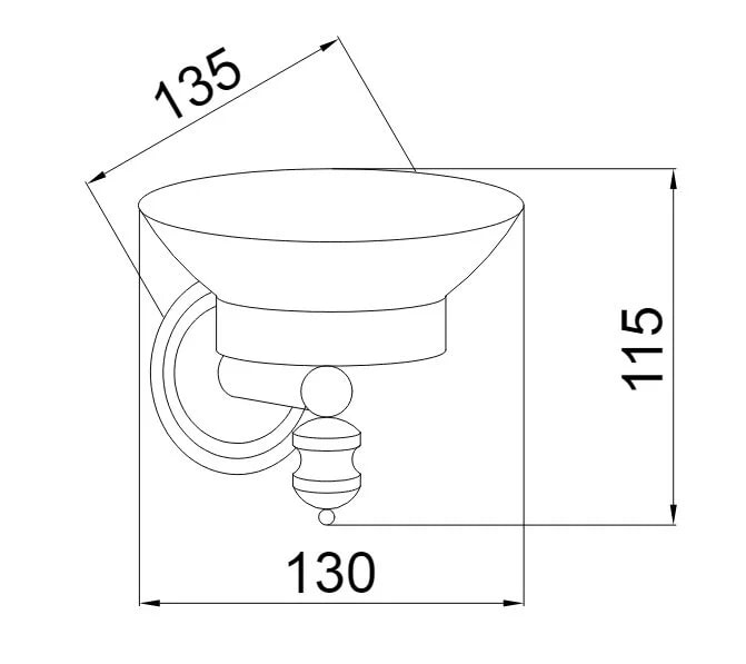 Boheme Palazzo Мыльница со стеклянной чашей, подвесная, цвет: gold 10153